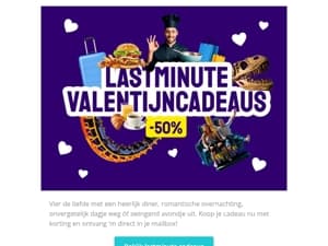 Lastminute valentijnscadeaus tot 50% korting!