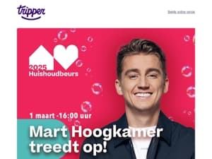 🎤 Mart Hoogkramer treedt op bij de Huishoudbeurs!