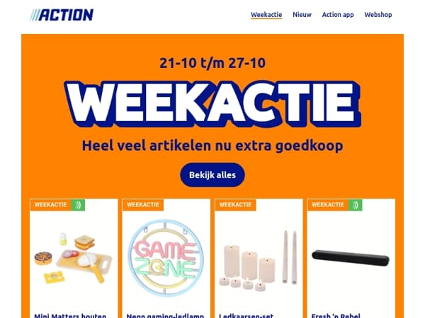 Onze Weekactie vanaf woensdag 21 oktober