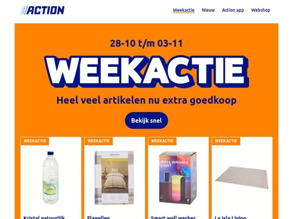Onze Weekactie vanaf woensdag 28 oktober