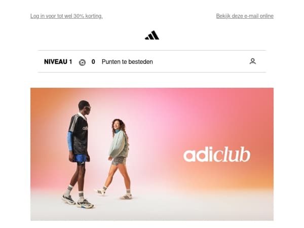 Tot wel 30% korting: adiClub Early Access