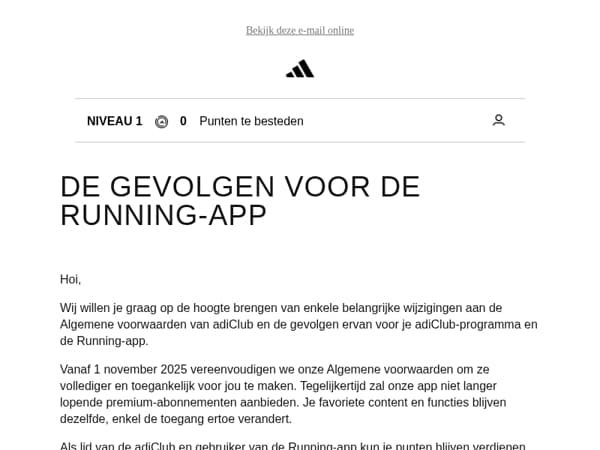 Wijzigingen aan de Algemene voorwaarden van adiClub