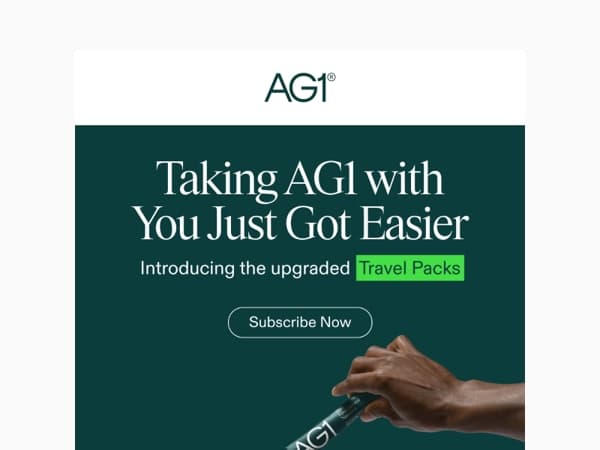 NEW: Try the AG1 Travel Upgrade