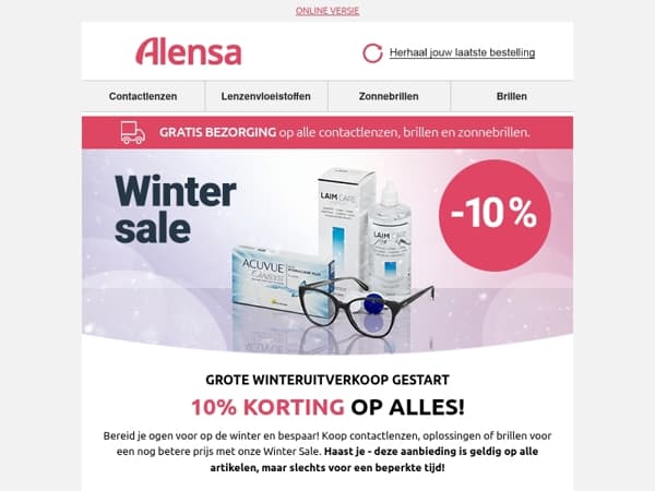 ⛄Grote winteruitverkoop begonnen. 10% korting op alles!