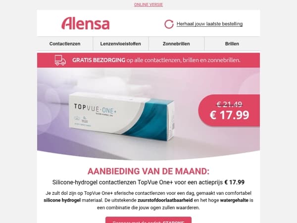 Aanbieding van de maand: TopVue One+ voor een actieprijs € 17.99