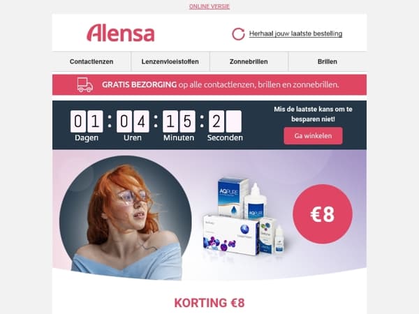 Laatste kans om te profiteren van € 8 korting op alles