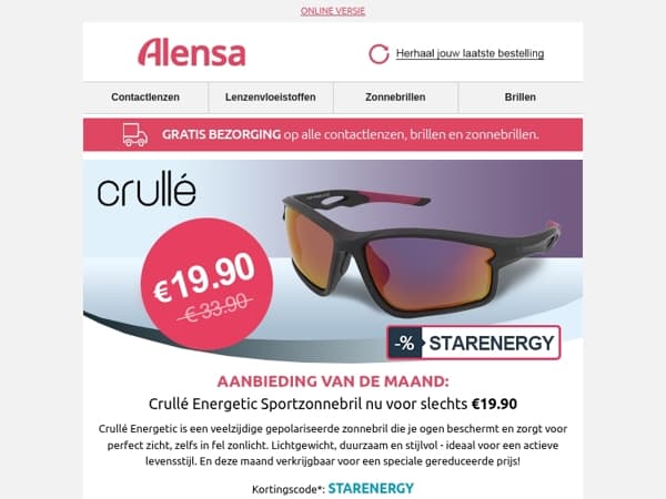 Crullé Energetic Gepolariseerde Sportzonnebril voor een Speciale Prijs van €19.90
