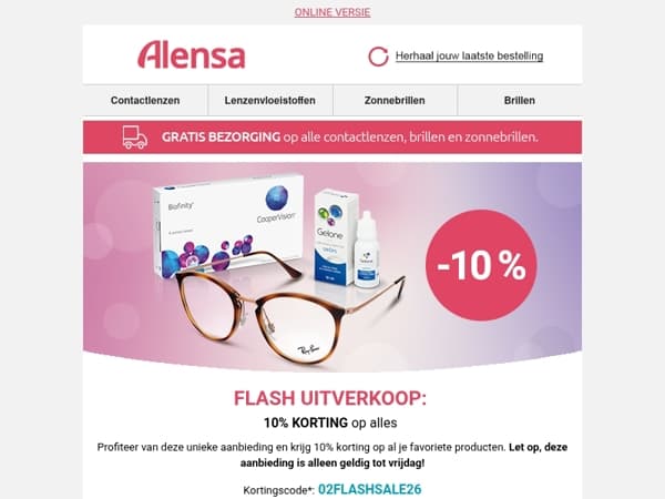 Flash uitverkoop: 10% KORTING op alles