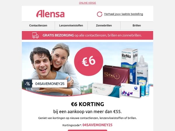 Profiteer van een speciale korting €6 op je hele aankoop.