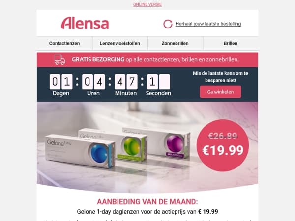 De actie van de maand loopt binnenkort af: Gelone 1-day voor de speciale prijs von € 19.99