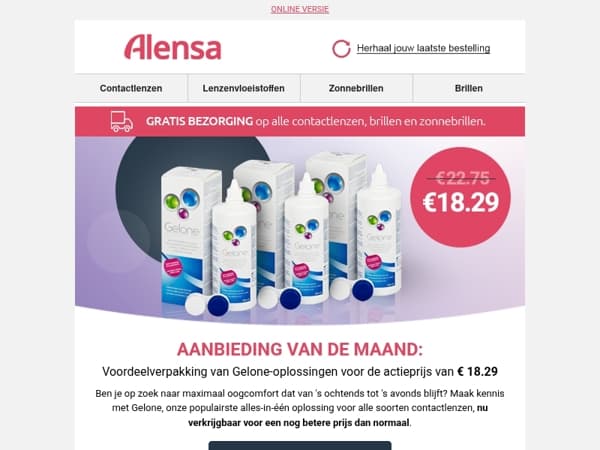 Aanbieding van de maand: Gelone 3× 360 ml voor de voordeelprijs van € 18.29