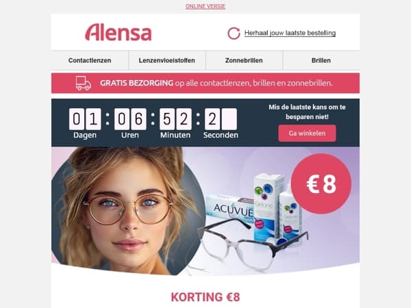 Laatste kans om te profiteren van € 8 korting op alles