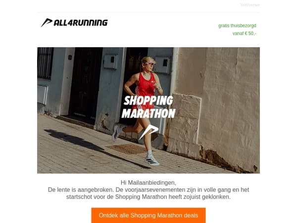Profiteer van hoge korting tijdens de Shopping Marathon.