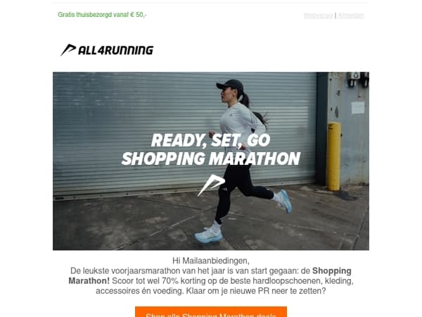Tot 70% korting – de Shopping Marathon is gestart!