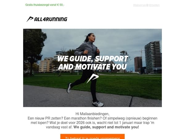 Trap je voornemens goed af 🏃 Stel al je hardloopvragen aan het All4running team! 