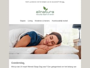 Wereld Slaap Dag - fris wakker worden met allnatura!