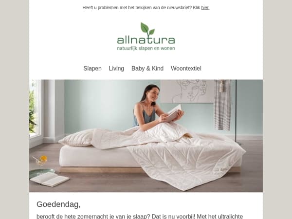 Nooit meer zweten 's nachts - rustig slapen, zelfs in de zomer!