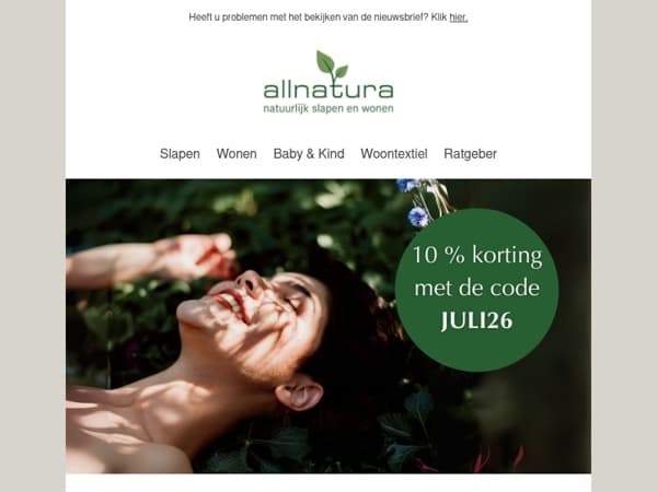 Bespaar 10 % op uw bestelling – tot en met 31 juli 2026!