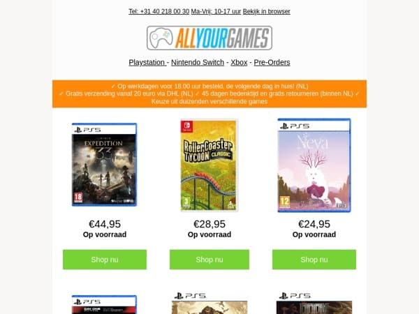 Op voorraad: Clair Obscur & Rollercoaster Tycoon Classic
