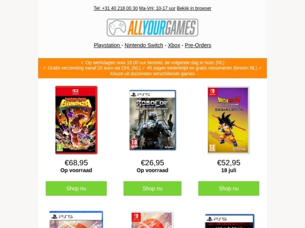 Op voorraad: Donkey Kong Bananza & Robocop!
