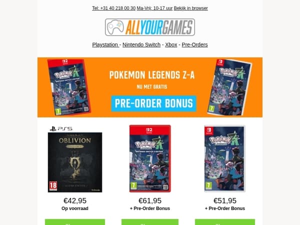 Deze week: Pokemon Legends, Elder Scrolls IV en Just dance 2026!