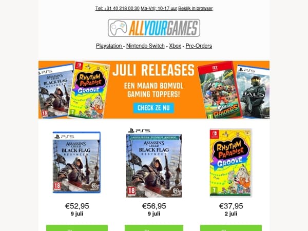 Binnenkort: Assassin's Creed, Halo, Splatoon en meer!