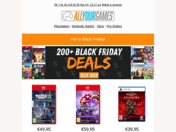 Alle Black Friday Deals staan live! Check ze nu!