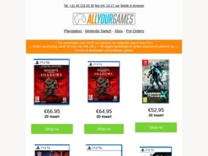 Release update: De maart gaming releases