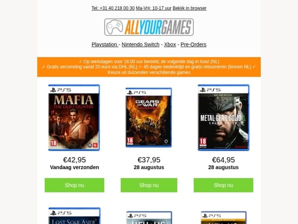 Op voorraad: Mafia The Old Country! OP=OP!