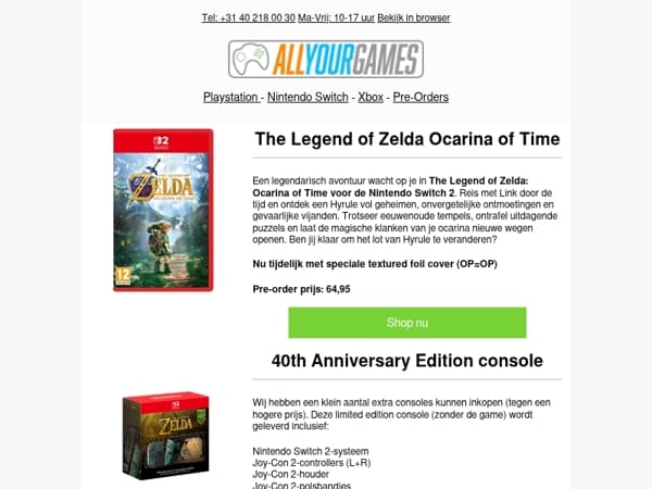 Pre-order nu: The Legend of Zelda Ocarina of Time