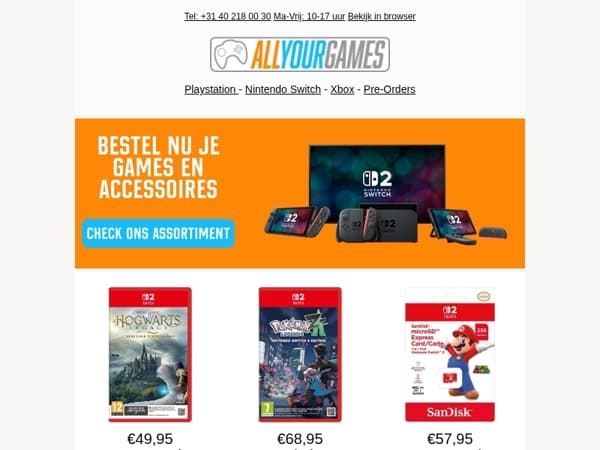 Op voorraad: Switch 2 games en accessoires!