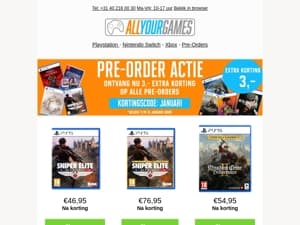 ACTIE: Extra korting op alle pre-orders!