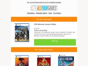 Op Voorraad: Monster Hunter Wilds