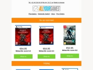 Op voorraad: Assassin's Creed Shadows en Xenoblade Chronicles X