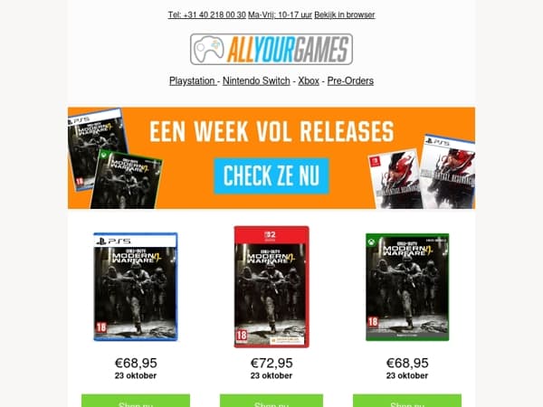 Deze week: Call of Duty Modern Warfare 4 & Final Fantasy Resonance
