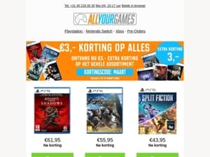 ACTIE: Extra korting op alles!