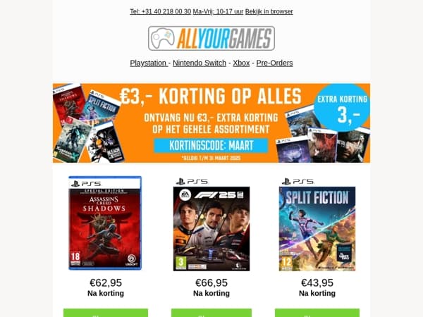 Laatste uren: Extra korting op alles!
