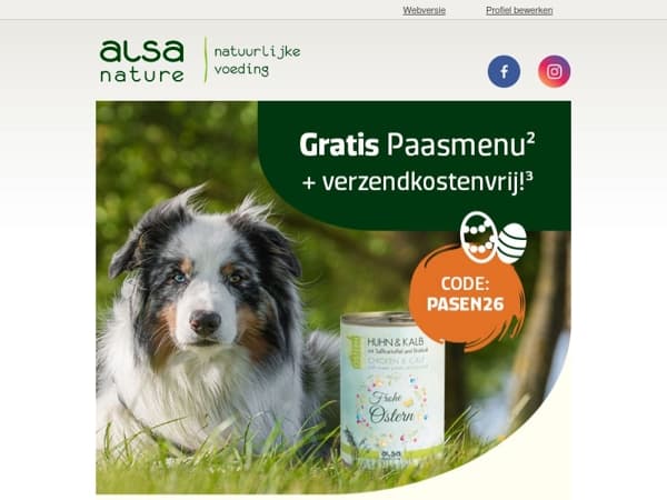 Gratis Paasmenu & geen verzendkosten! 🐰