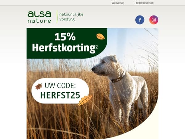 🍂 15% Herfstkorting op uw hele bestelling!
