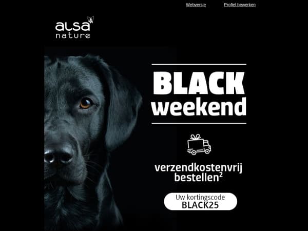 Gratis verzending tijdens Black Weekend bij alsa-nature!* 🐶