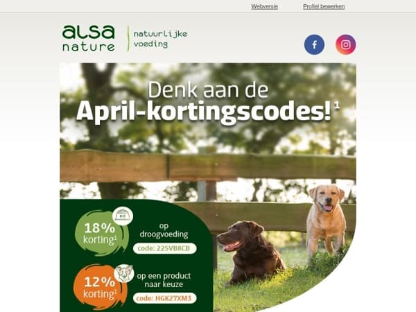 ❗Niet vergeten! 12% op een product naar keuze & 18% op brokken