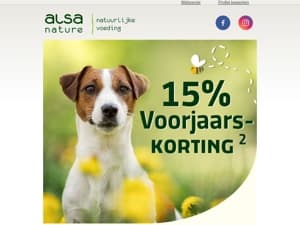 🐕  Nu 15% voorjaarskorting op uw bestelling!