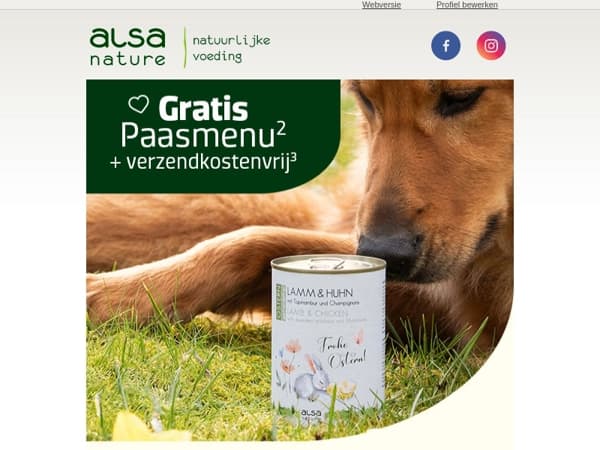 Gratis Paasmenu & geen verzendkosten! 🐰