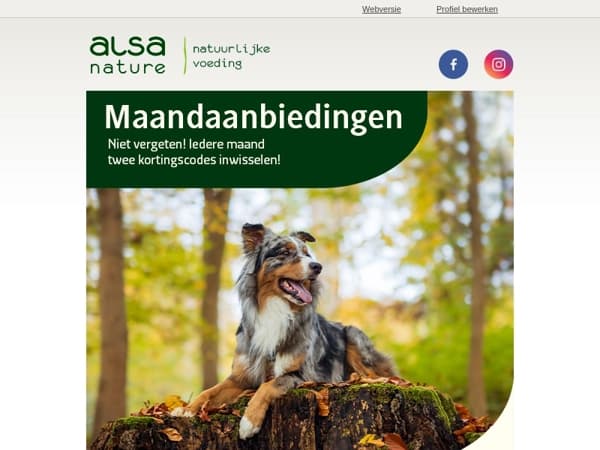 Hierbij uw kortingscodes voor oktober, november en december