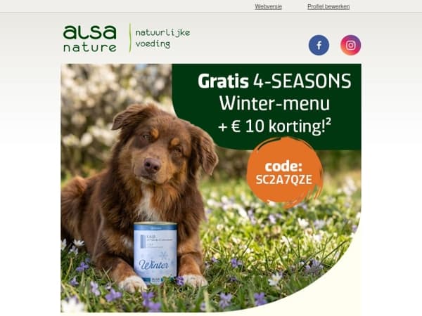 🤩 Nu 10,- korting & gratis 4-Seasons menu!