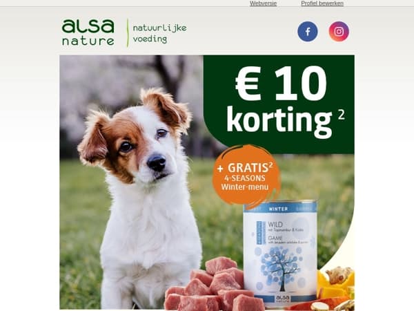🐕  Nu 10,- korting & een gratis seizoensmenu!