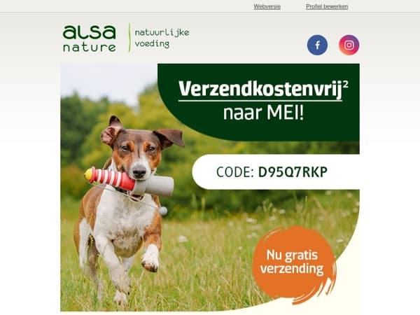Verzendkostenvrij naar Mei! 🌼
