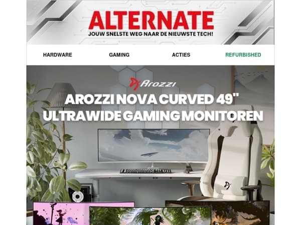 🔥 Arozzi 49” UltraWide gaming monitor nu scherp geprijsd!