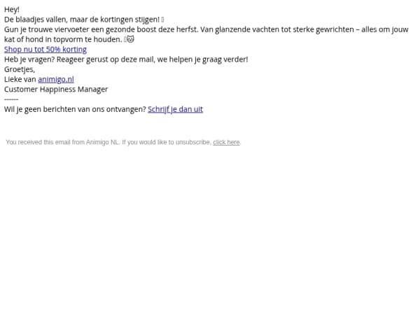 Herfstdeals tot 50% korting voor je huisdier  🍂