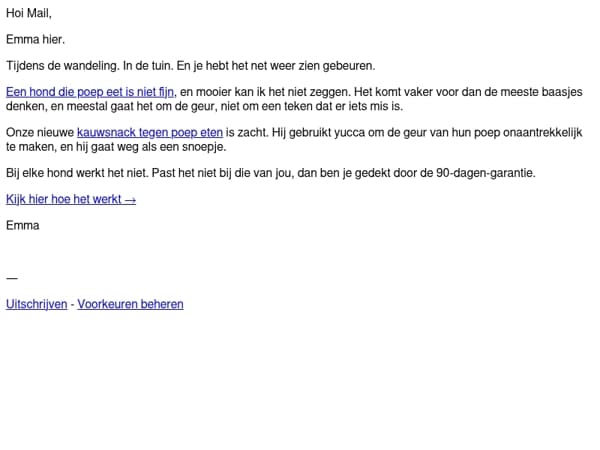 Gênante gewoonte, nieuwe snack